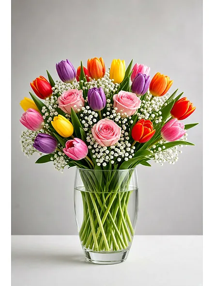 Rainbow Tulip Embrace